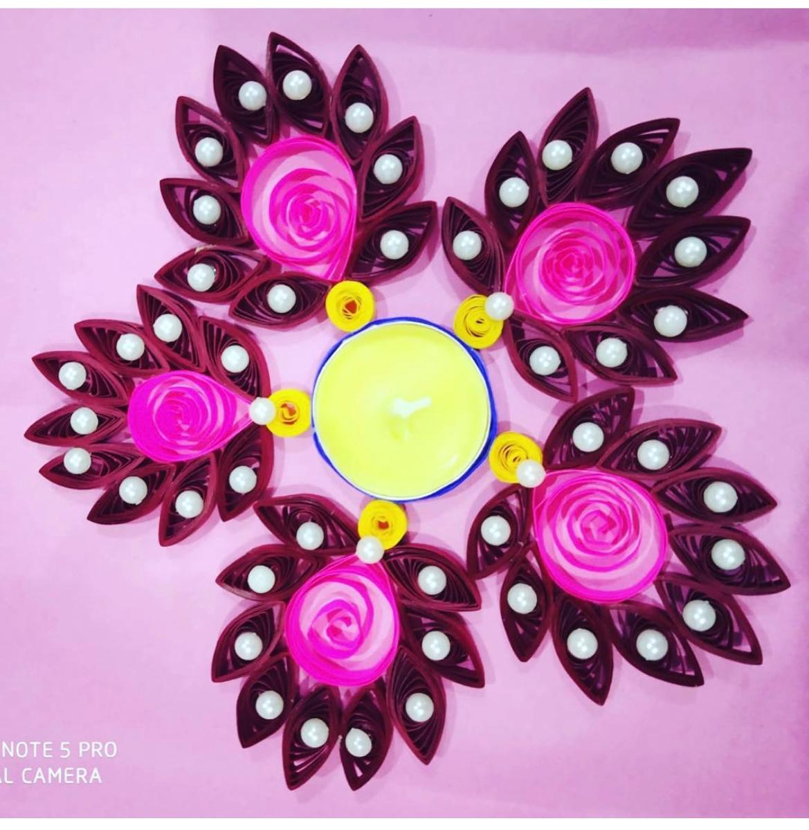 Decorative Rangoli Diya Art
