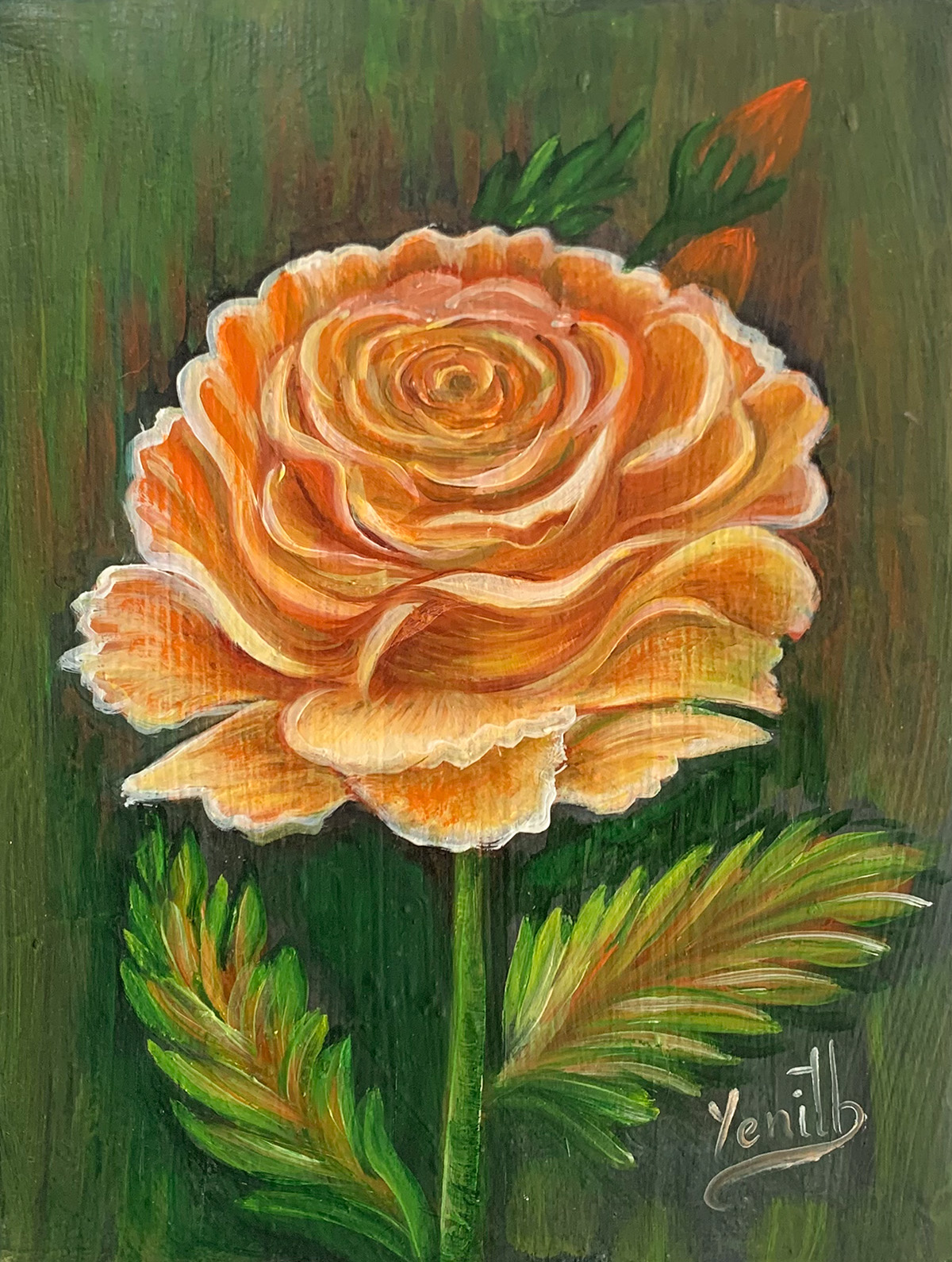 Pintura de rosa amarilla