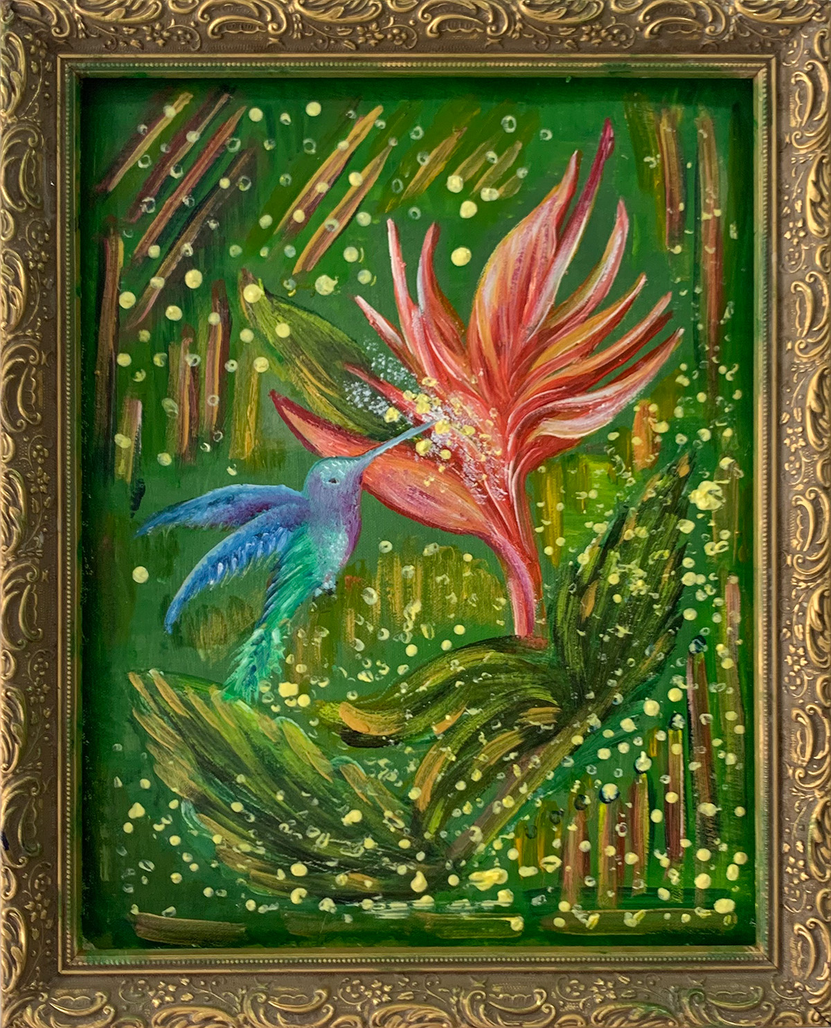 Pintura de colibrí