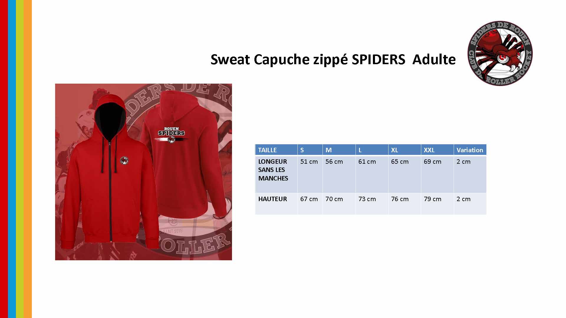 Sweat Capuche zippé SPIDERS Adulte