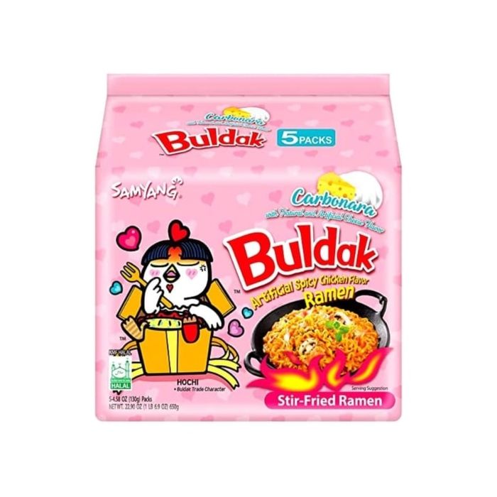 [PACK OF 5] SAMYANG Buldak Hot Chicken Carbonara Noodles Samyang