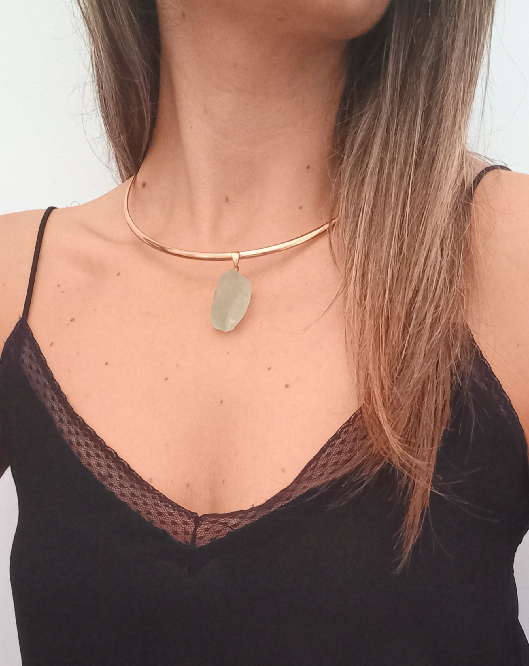 Gargantilha com Pendente Fluorite