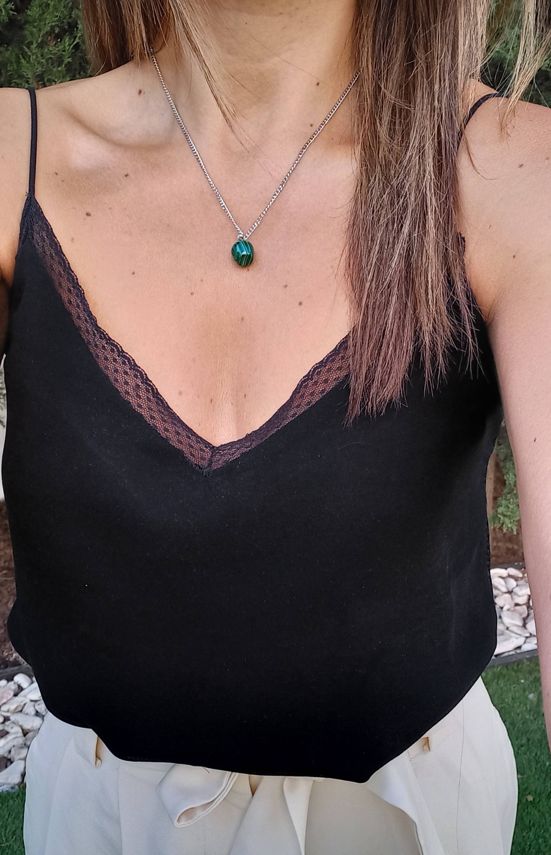 Tour de cou avec pendentif en fluorite