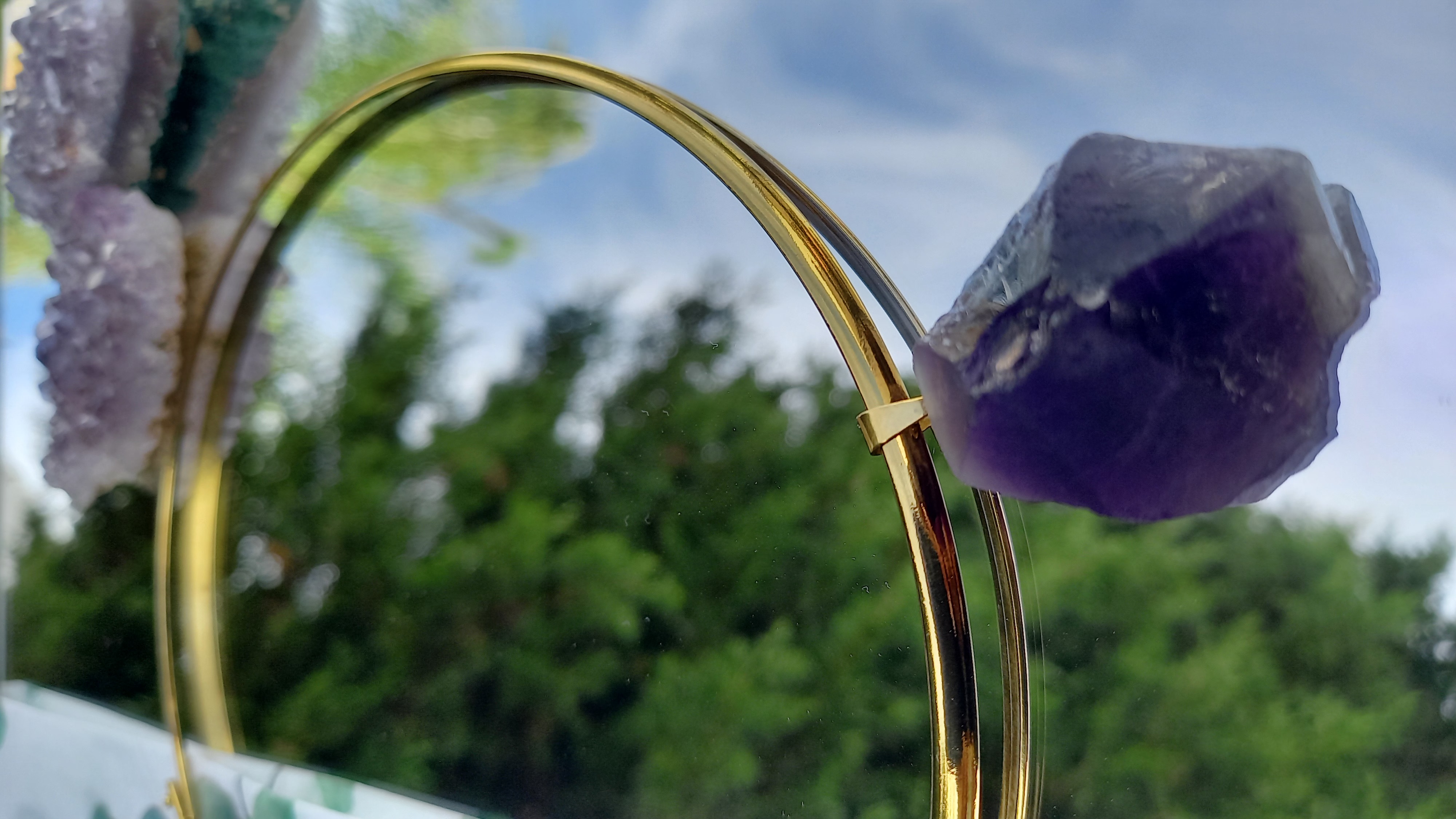 Tour de cou avec pendentif améthiste