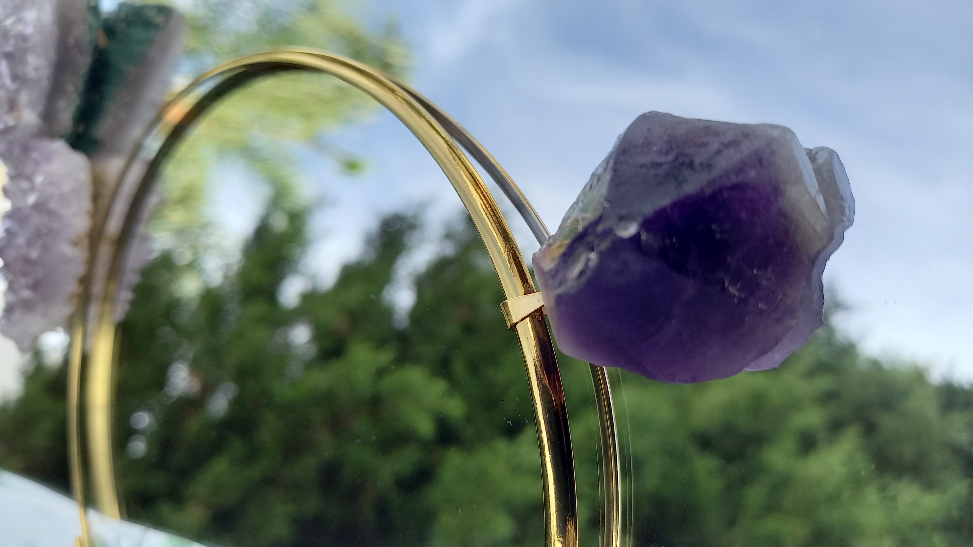 Tour de cou avec pendentif améthiste