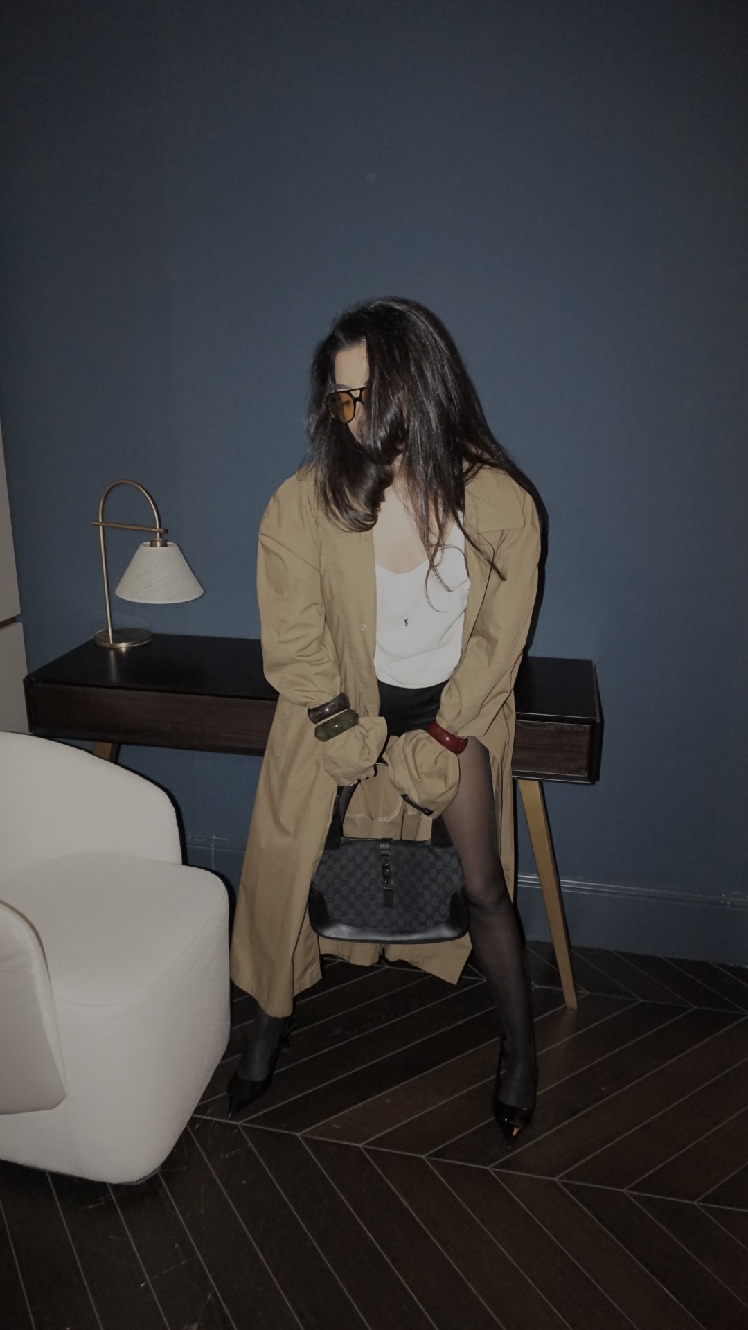 VINTAGE GUCCI ‘JACKIE’ BAG — BLACK MONOGRAM GG & LEATHER