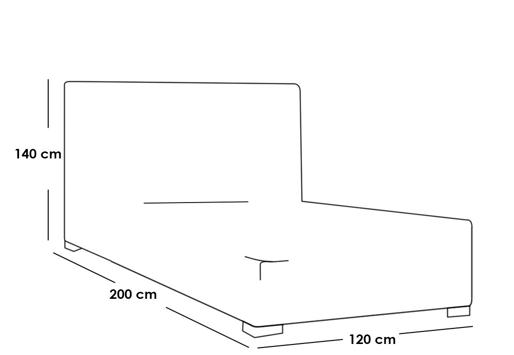 سرير نفر ونص من الخشب السويدي والقماش بلون أبيض مائل - مقاس120 * 200 سم، متوفر في جدة