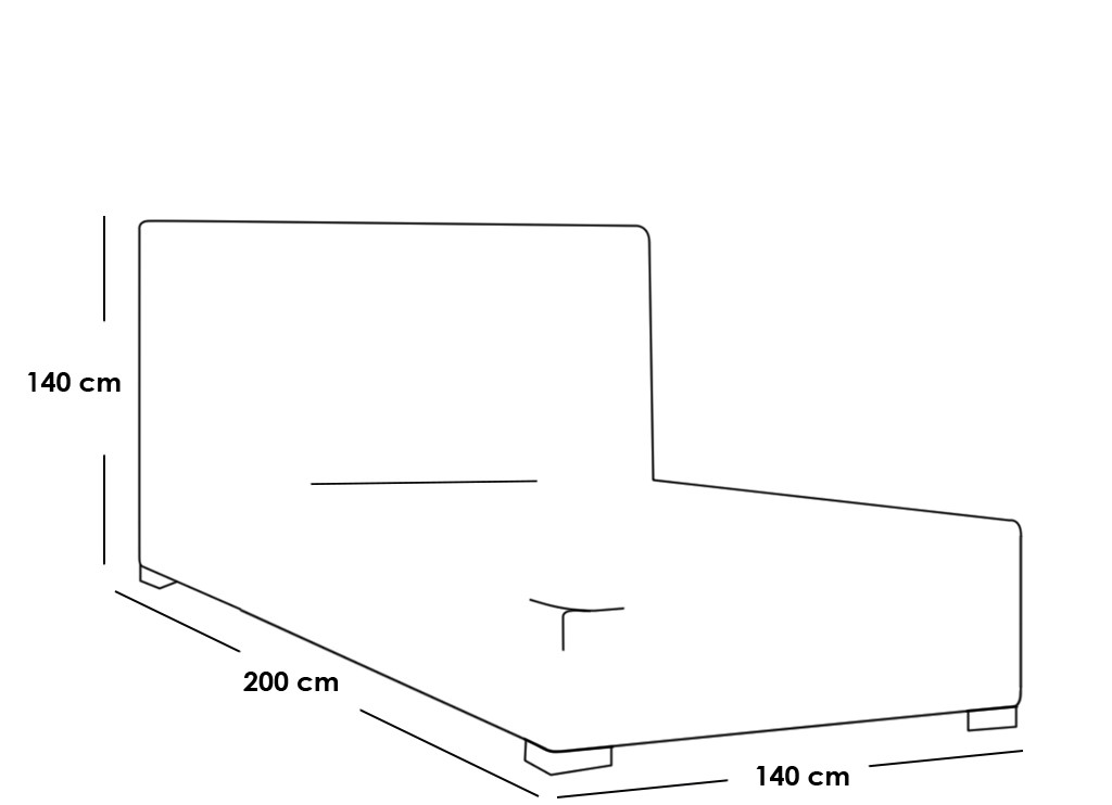 سرير كوين من الخشب الأبيض والمخمل - مقاس 140*200 سم - باللون الوردي، متوفر في جدة