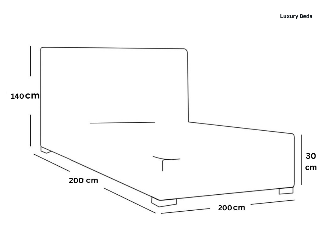 سرير مزدوج أنيق200 * 200  سم – مزيج مثالي من الراحة والأناقة