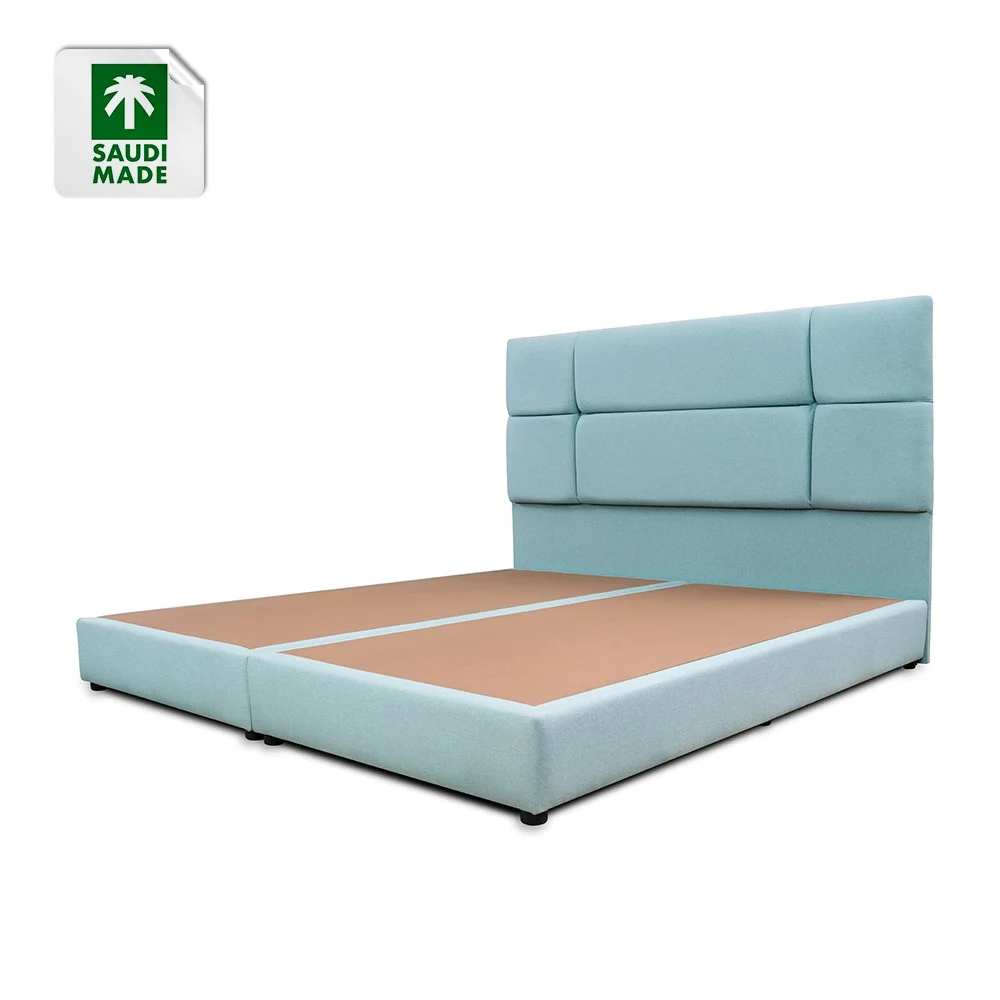 سرير كينج مبطن بتصميم عصري باللون الأزرق الفاتح - مقاس200 * 180 سم