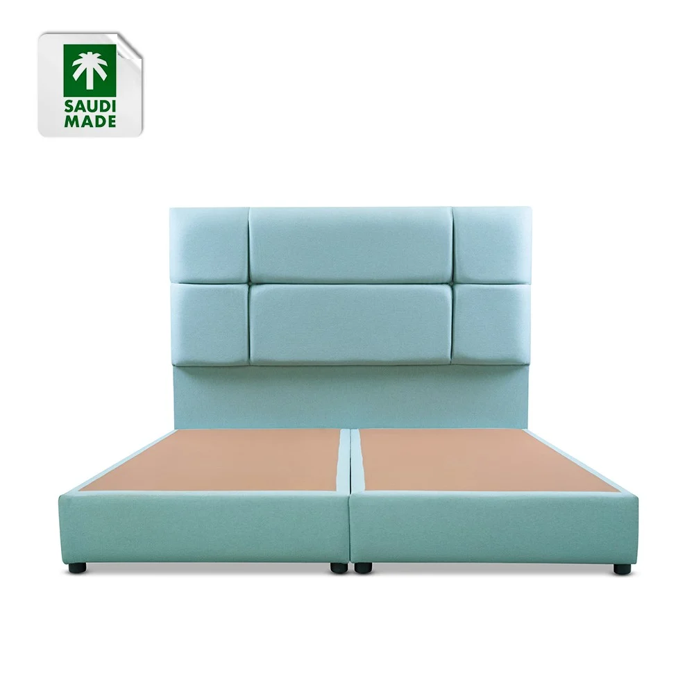 سرير كينج مبطن بتصميم عصري باللون الأزرق الفاتح - مقاس200 * 180 سم
