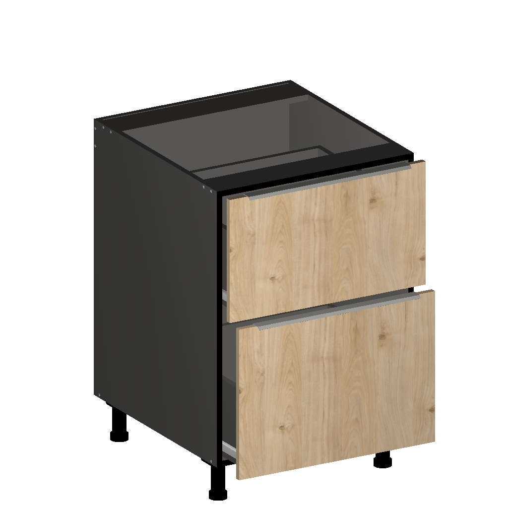 BASE CABINET WITH 2 DRAWER -  26 INCHES DEEP