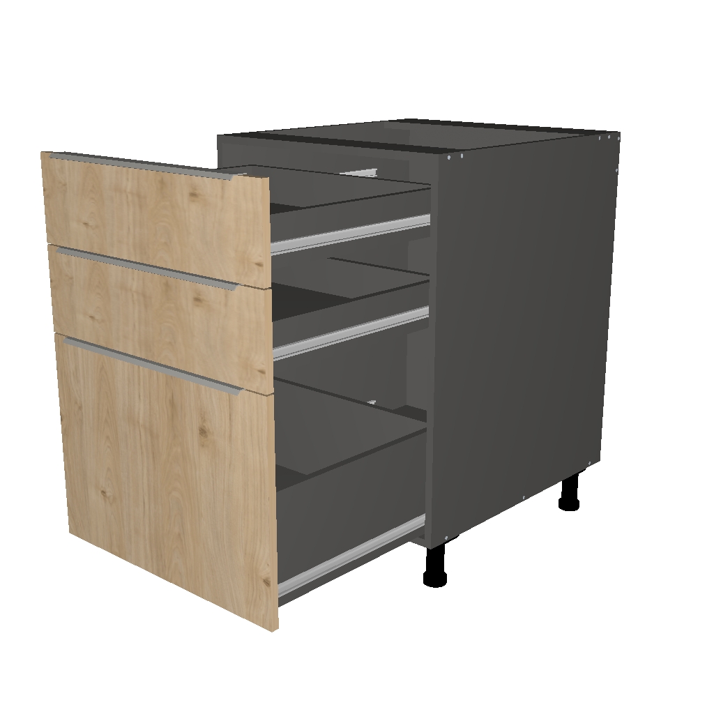 BASE CABINET 3 DRAWER LINE  -  26 INCHES DEEP