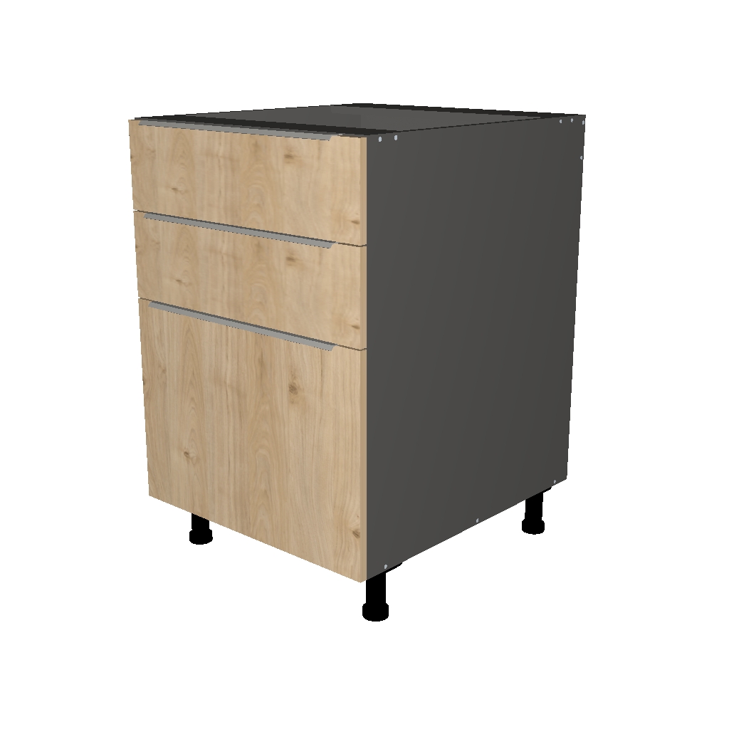 BASE CABINET 3 DRAWER LINE  -  26 INCHES DEEP