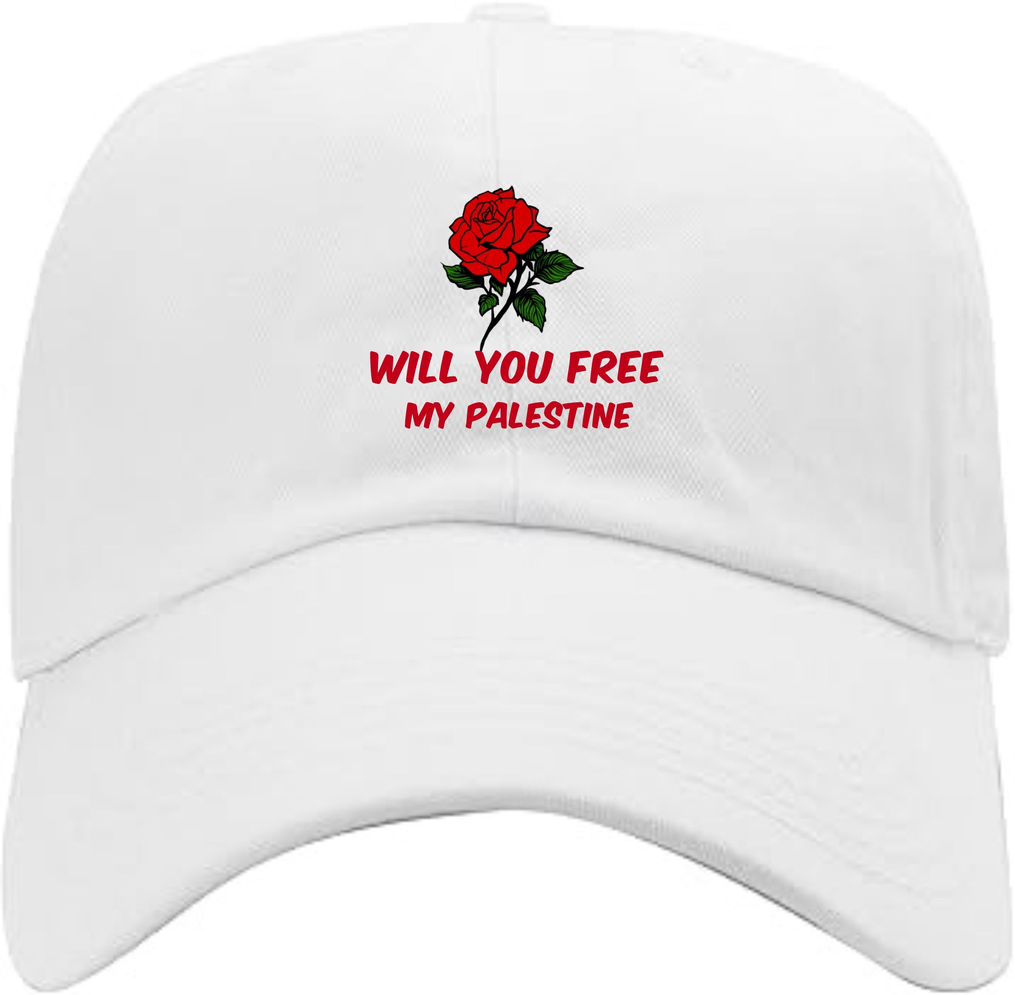 Gorra blanca con mensaje