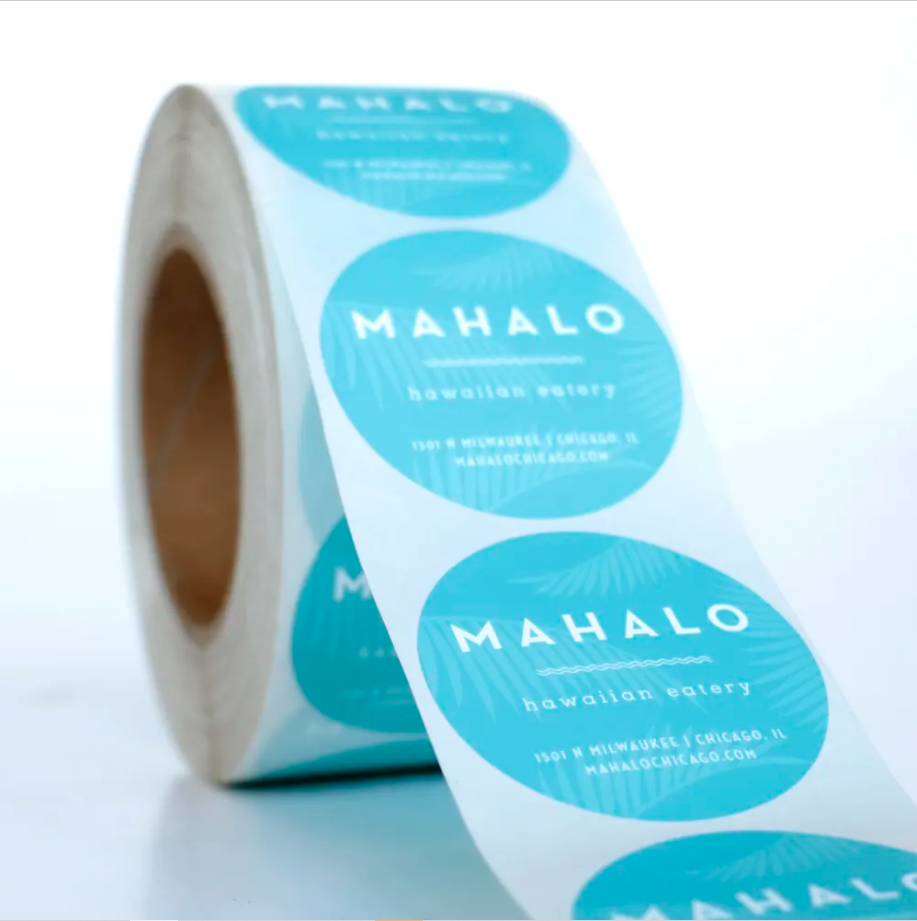 Semi-Gloss Stickers Rolls (Bulk Order - 10, 100 stickers in each roll)