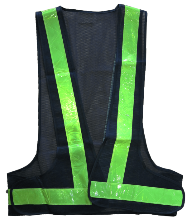Reflective Vest Dark Blue With Yellow Strip