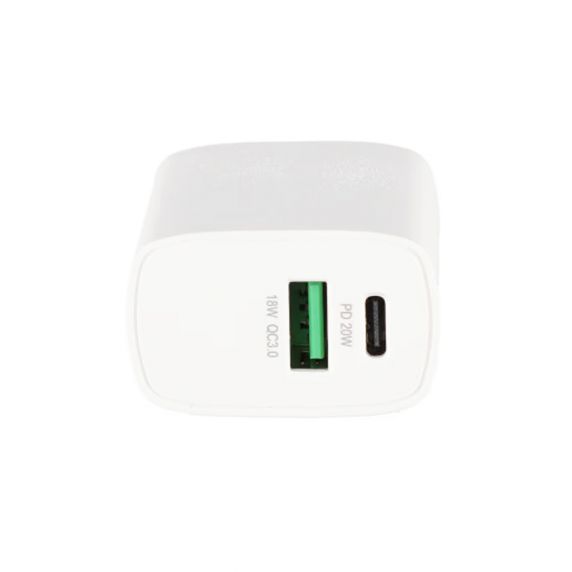 Snabbladdare USB-A & USB-C 20W