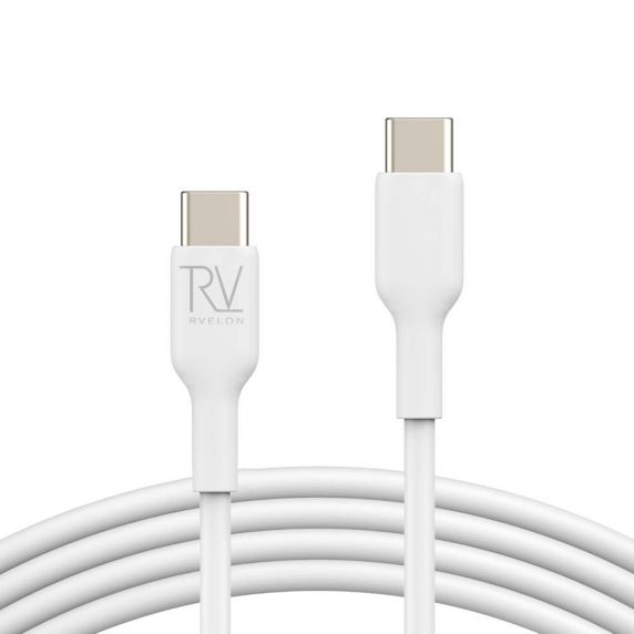 USB C till USB C Kabel 2m Rvelon - Vit