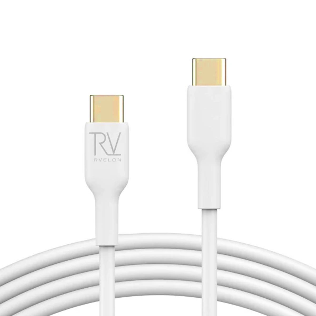 USB C till USB C Kabel 1m Rvelon - Vit