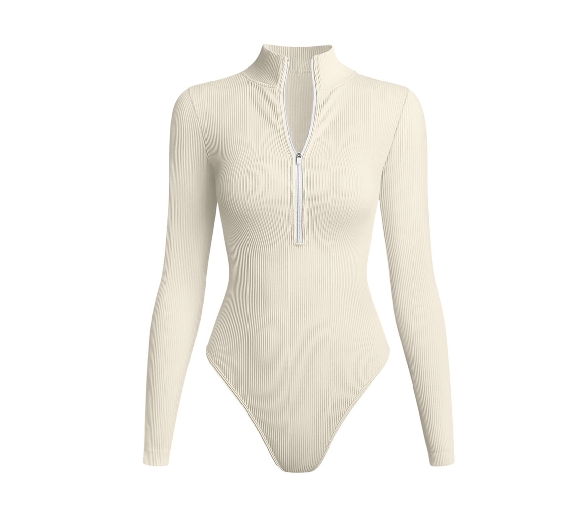Zipper Long Sleeve Bodysuit