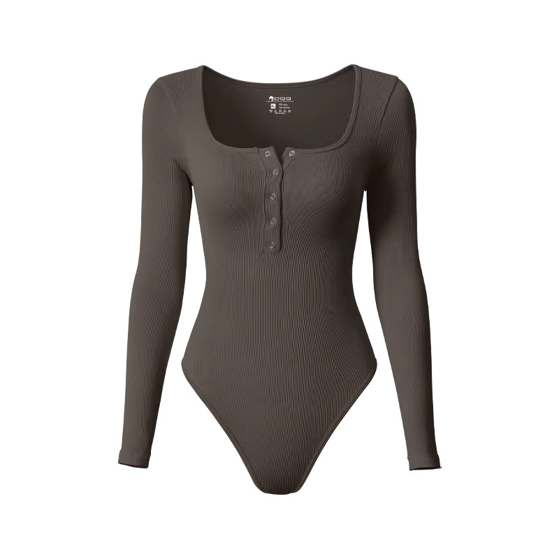Button Square Neck Bodysuit