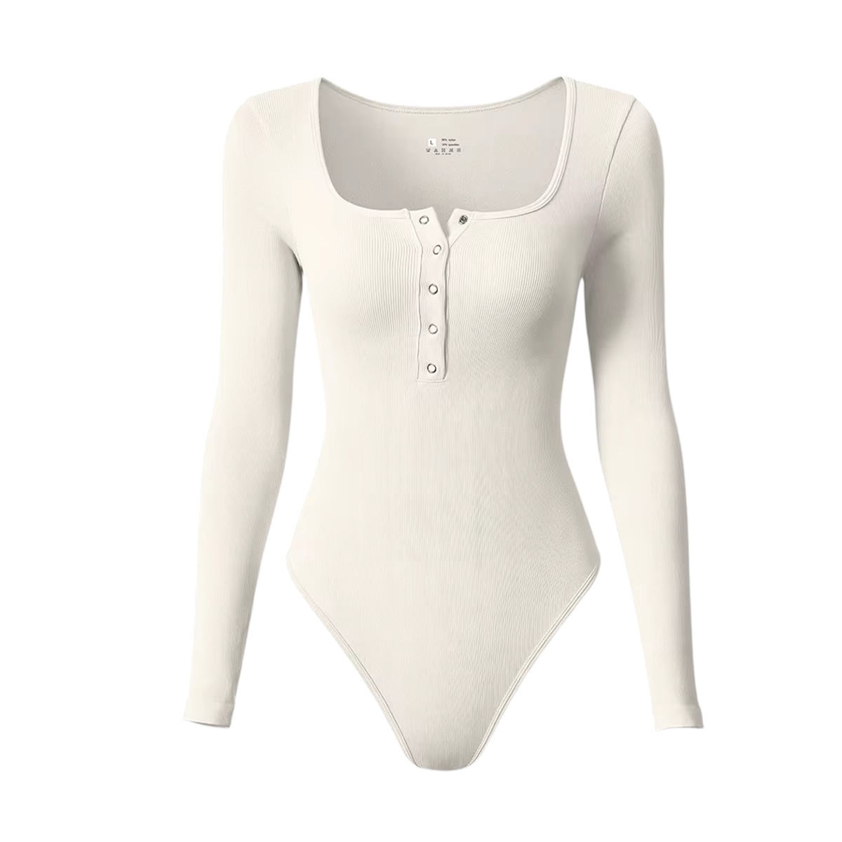 Button Square Neck Bodysuit