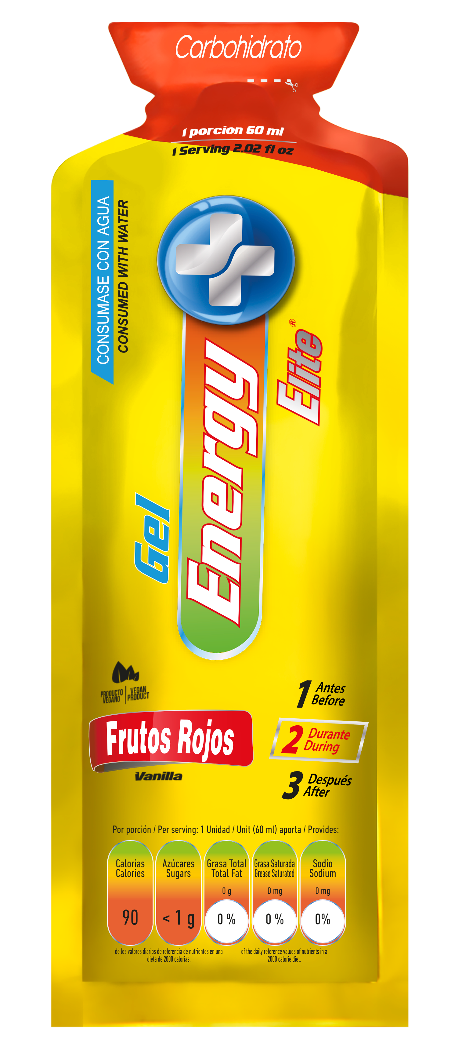 Hidro gel Carbohidrato Frutos Rojos x unidad