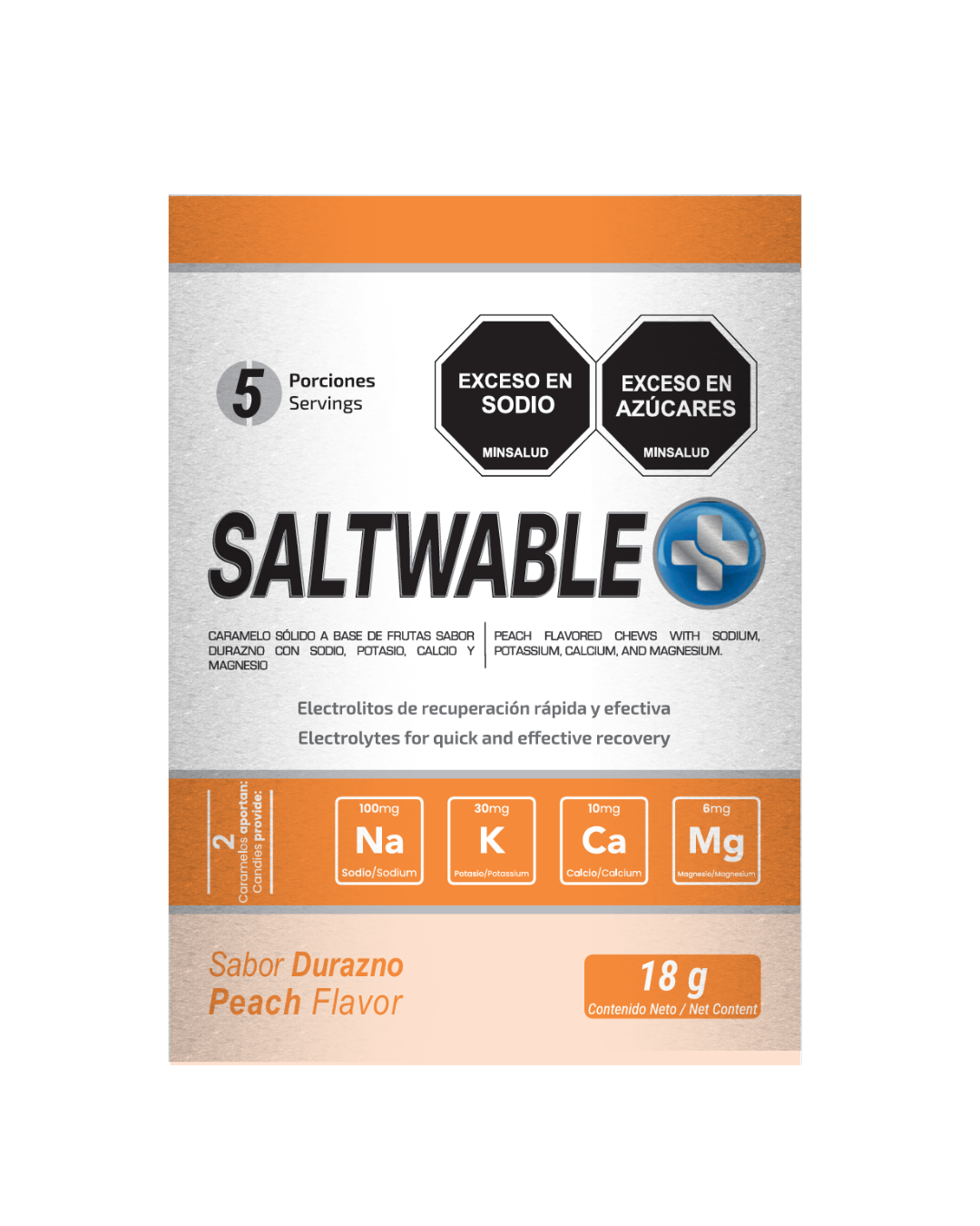 SALES MASTICABLES SALTWABLE  BOLSA X 10 UNIDADES SABOR DURAZNO
