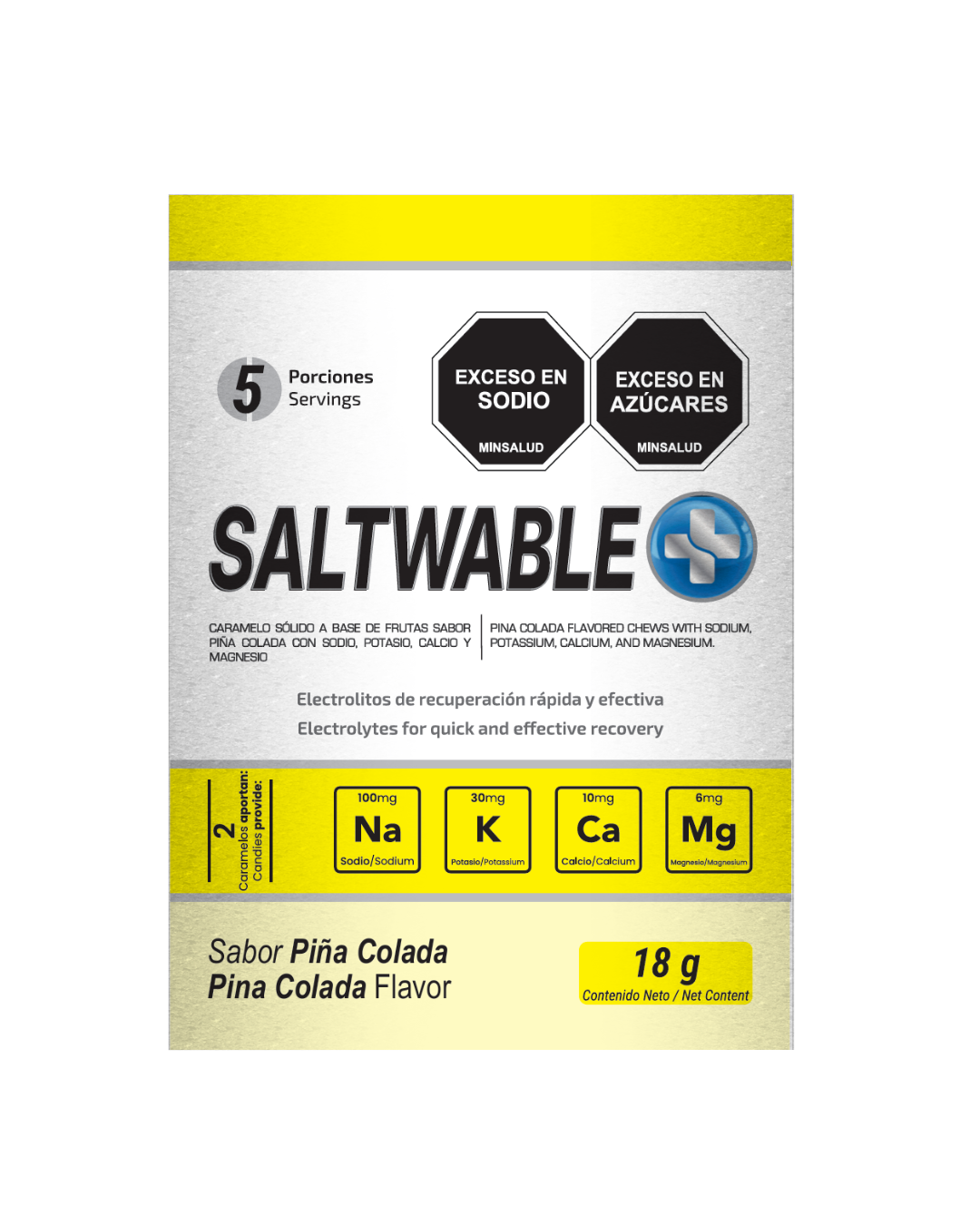 SALES MASTICABLES SALTWABLE  BOLSA X 10 UNIDADES SABOR PIÑA COLADA