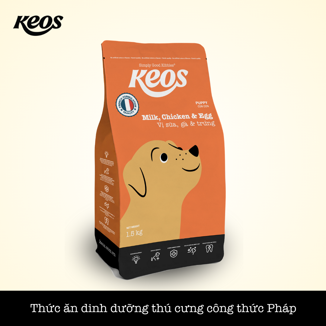 KEOS CHÓ VỊ TRỨNG & SỮA ( Keos for Puppy - Milk, Chicken & Egg Flavor )