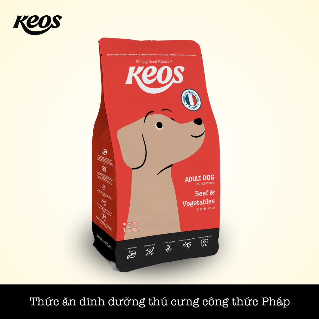 KEOS CHÓ VỊ BÒ & RAU CỦ ( Keos for Adult Dog - Beef & Vegetables Flavor )