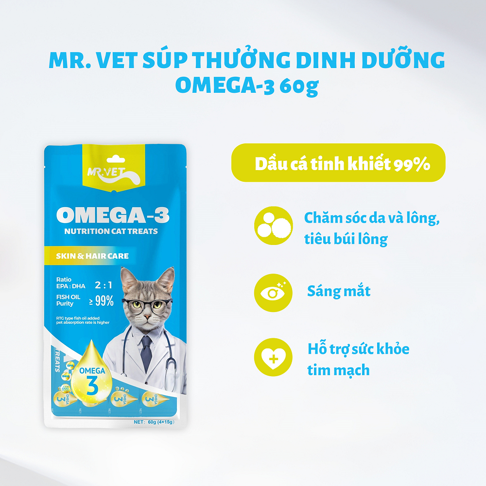 SÚP THƯỞNG MÈO MR.VET OMEGA-3