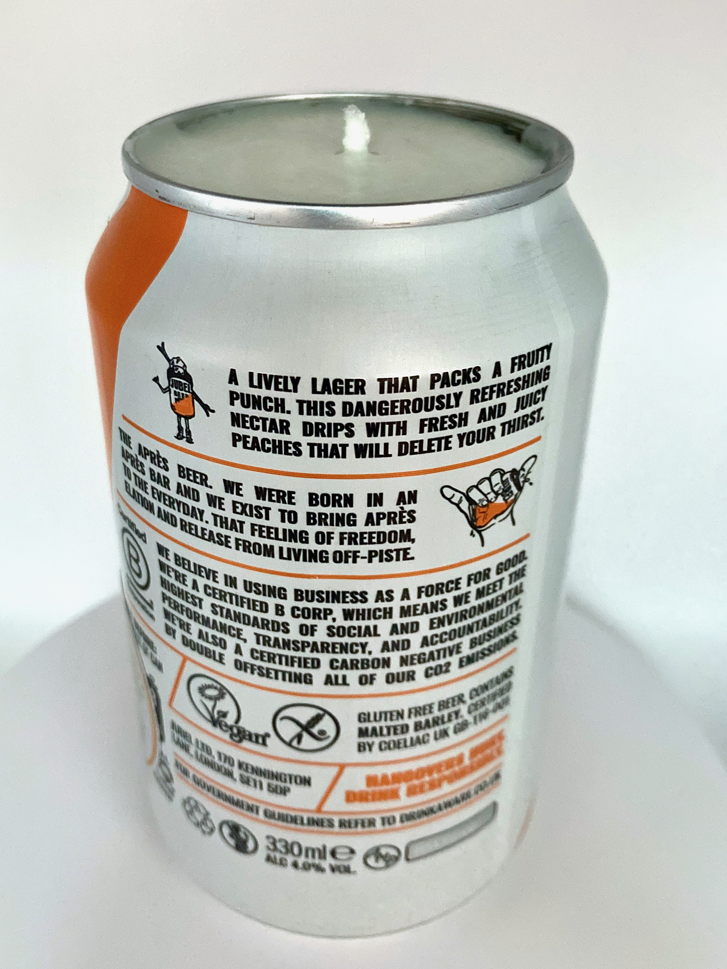 Jubel Peach Beer – Hand Poured Vegan Soy Candle, Eco-Friendly, Perfect Gift for Beer Lovers & Christmas/Secret Santa