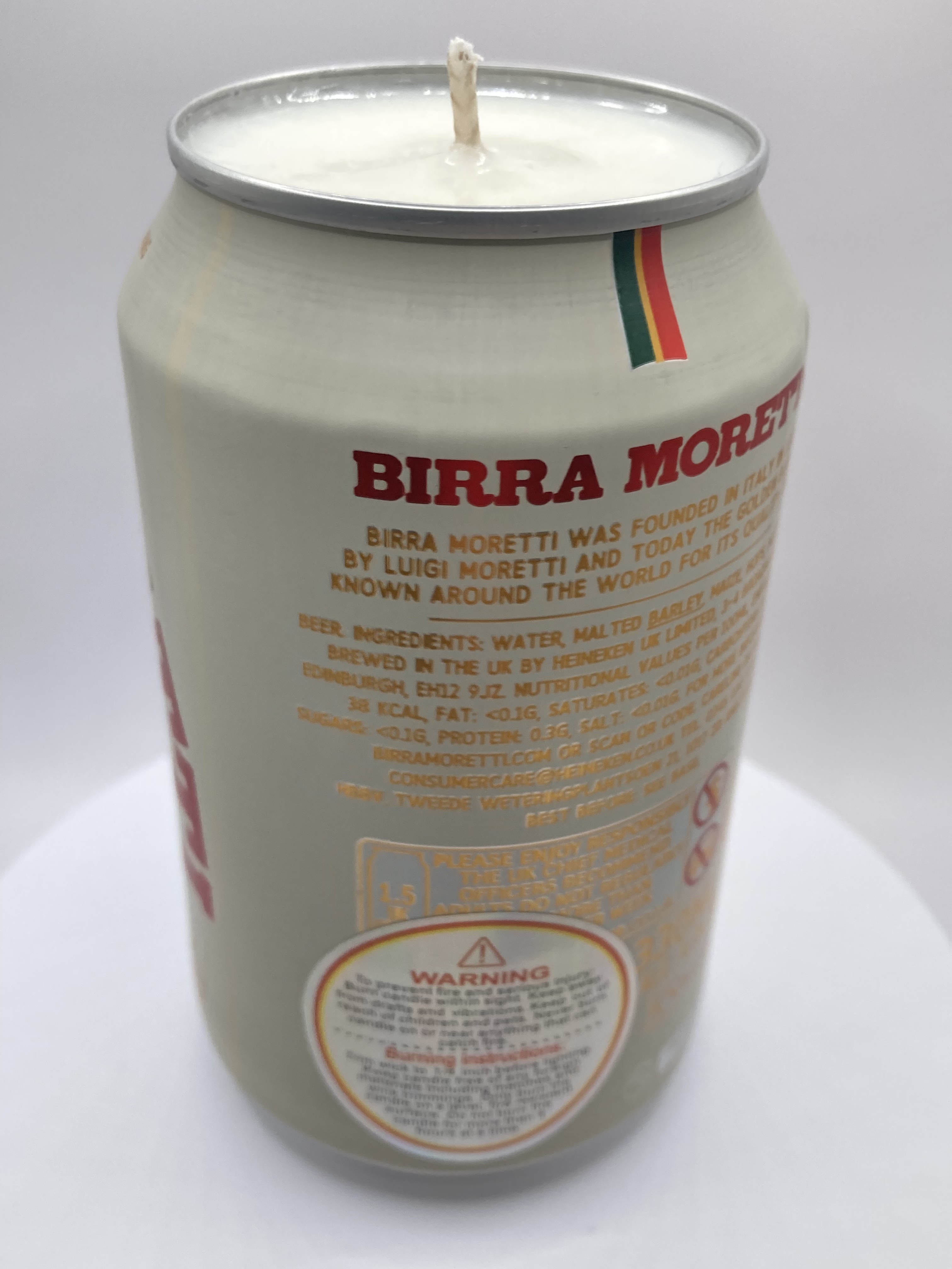 Birra Moretti Premium Lager – Hand Poured Vegan Soy Candle, Eco-Friendly, Perfect Gift for Beer Lovers & Christmas/Secret Santa