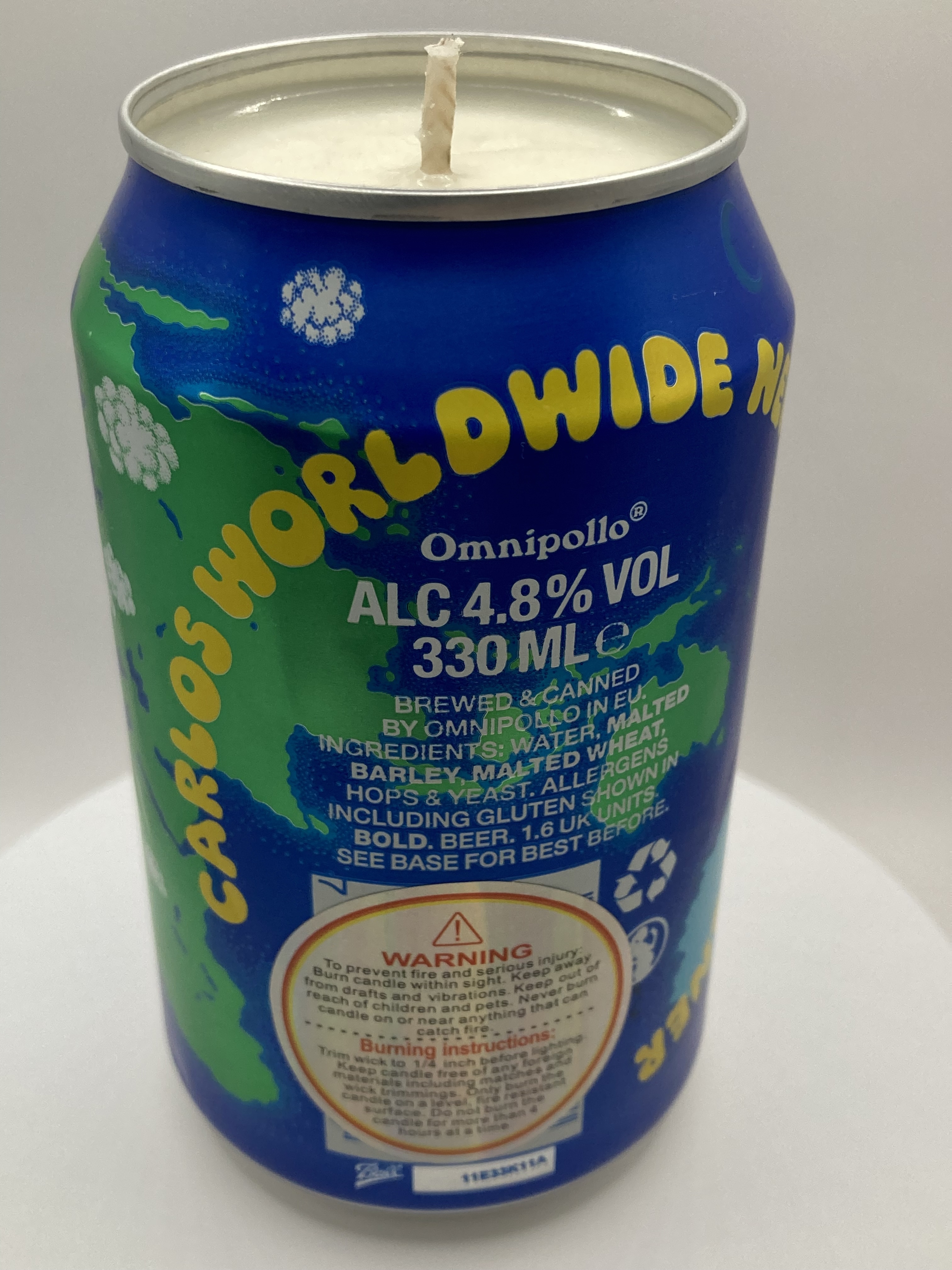 Limited Edition Carlo's Worldwide New Zealand Pilsner Can-dle - Hand Poured Vegan Soy Candle, Eco-Friendly, Ideal Christmas/Secret Santa Gift