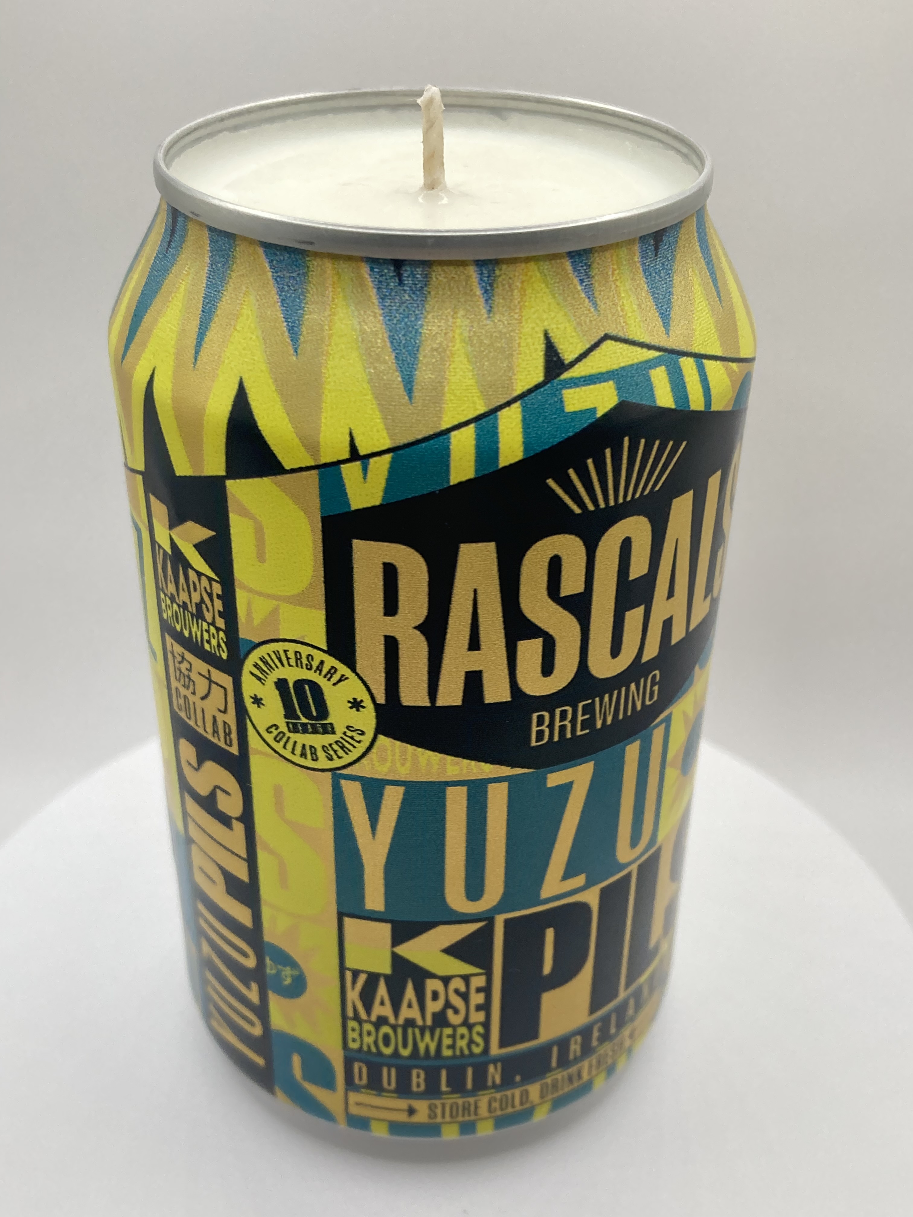 Limited Edition Rascals Brewing Yuzu Pils Can-dle - Hand Poured Vegan Soy Candle, Eco-Friendly, Ideal Christmas/Secret Santa Gift