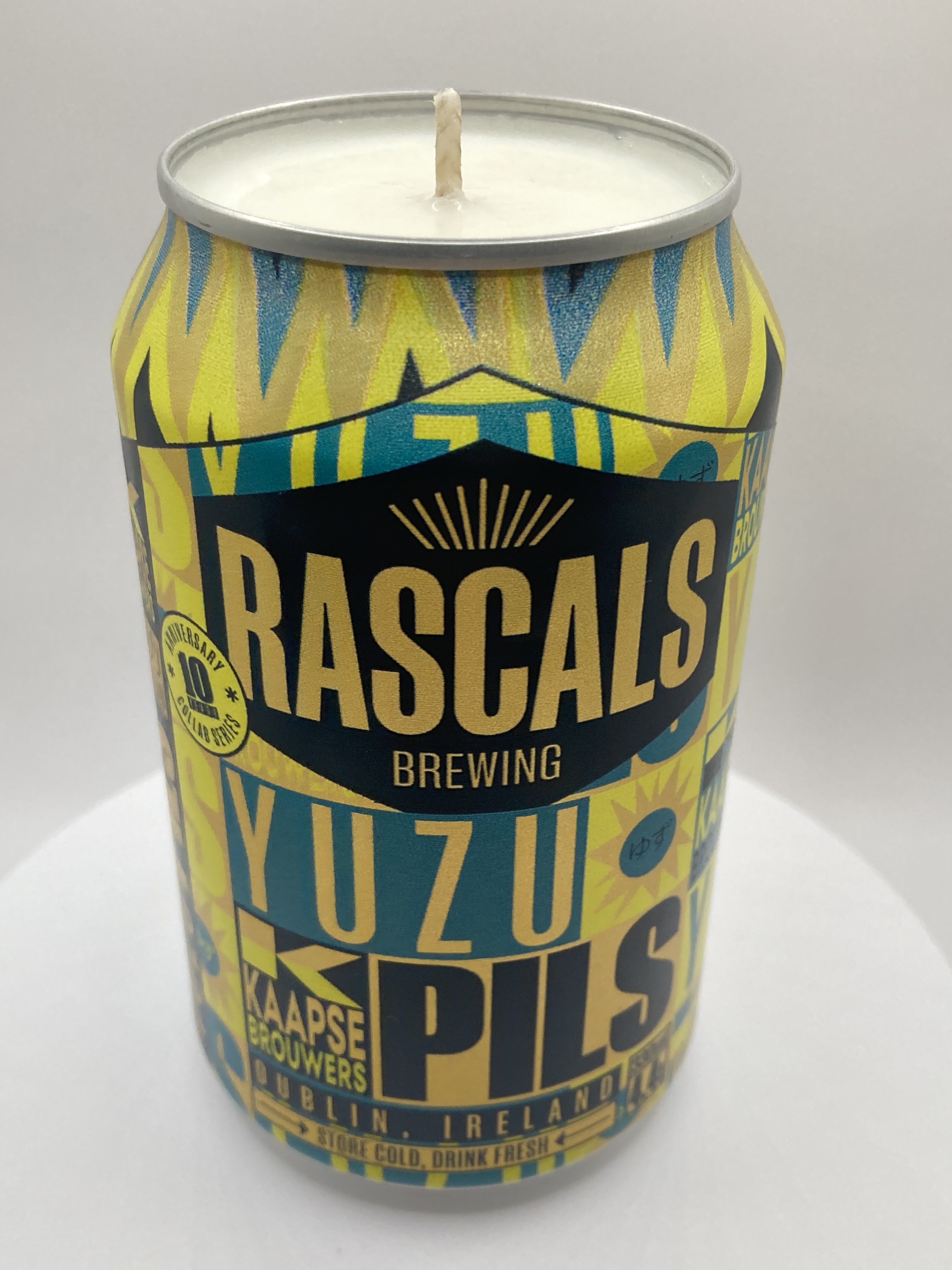 Limited Edition Rascals Brewing Yuzu Pils Can-dle - Hand Poured Vegan Soy Candle, Eco-Friendly, Ideal Christmas/Secret Santa Gift