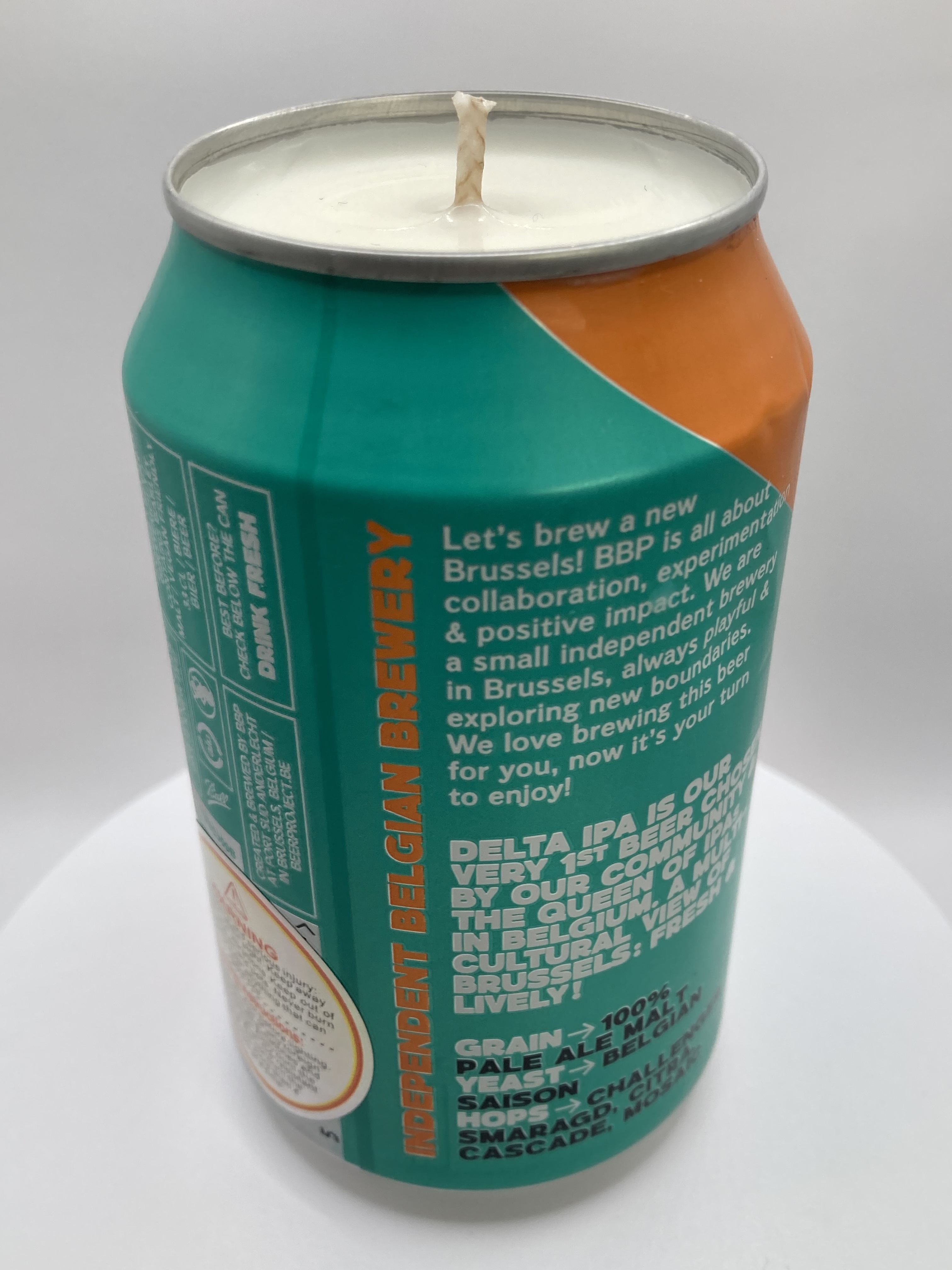 Limited Edition Brussels Beer Project Delta IPA Can-dle - Hand Poured Vegan Soy Candle, Eco-Friendly, Ideal Christmas/Secret Santa Gift