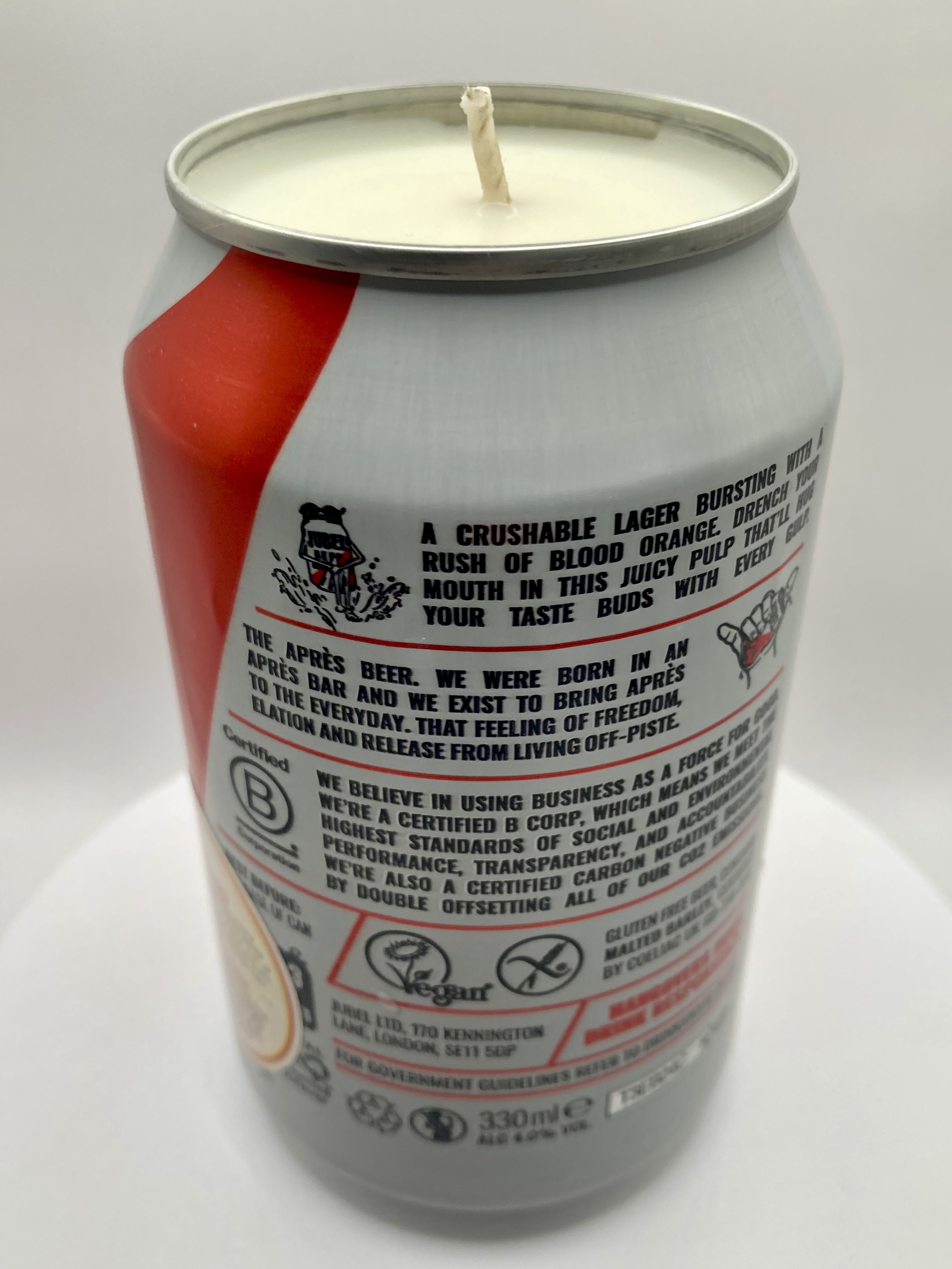 Jubel Blood Orange Beer Can-dle – Hand-Poured Vegan Soy Candle, Eco-Friendly, Unique Valentine’s Day Gift for Soda Lovers & Couples