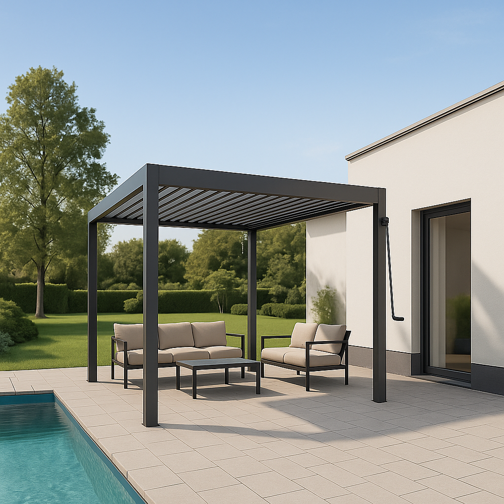 Aliuminė pergola terasai (rank.vald.) 3X4