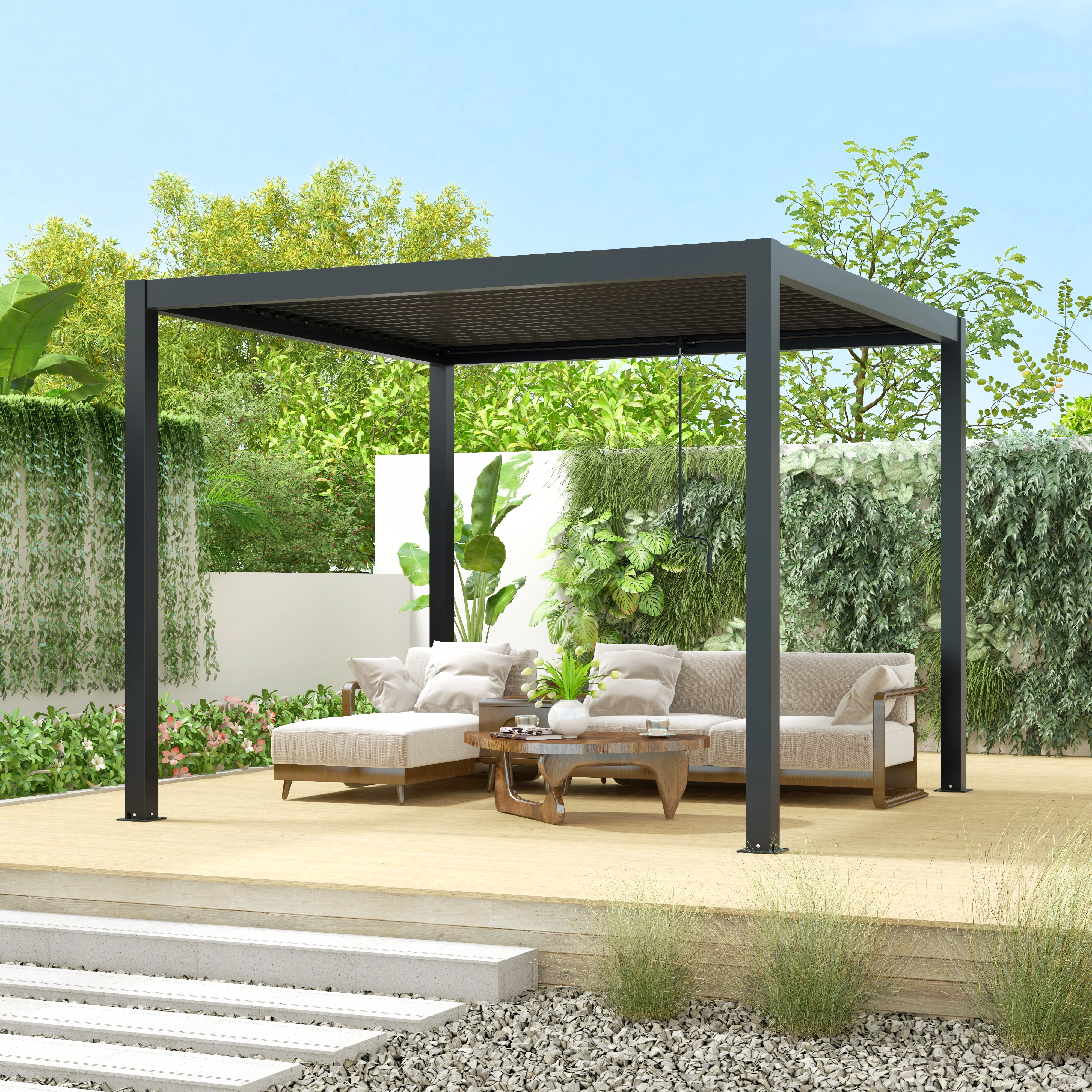 Aliuminė pergola terasai (rank.vald.) 3X4