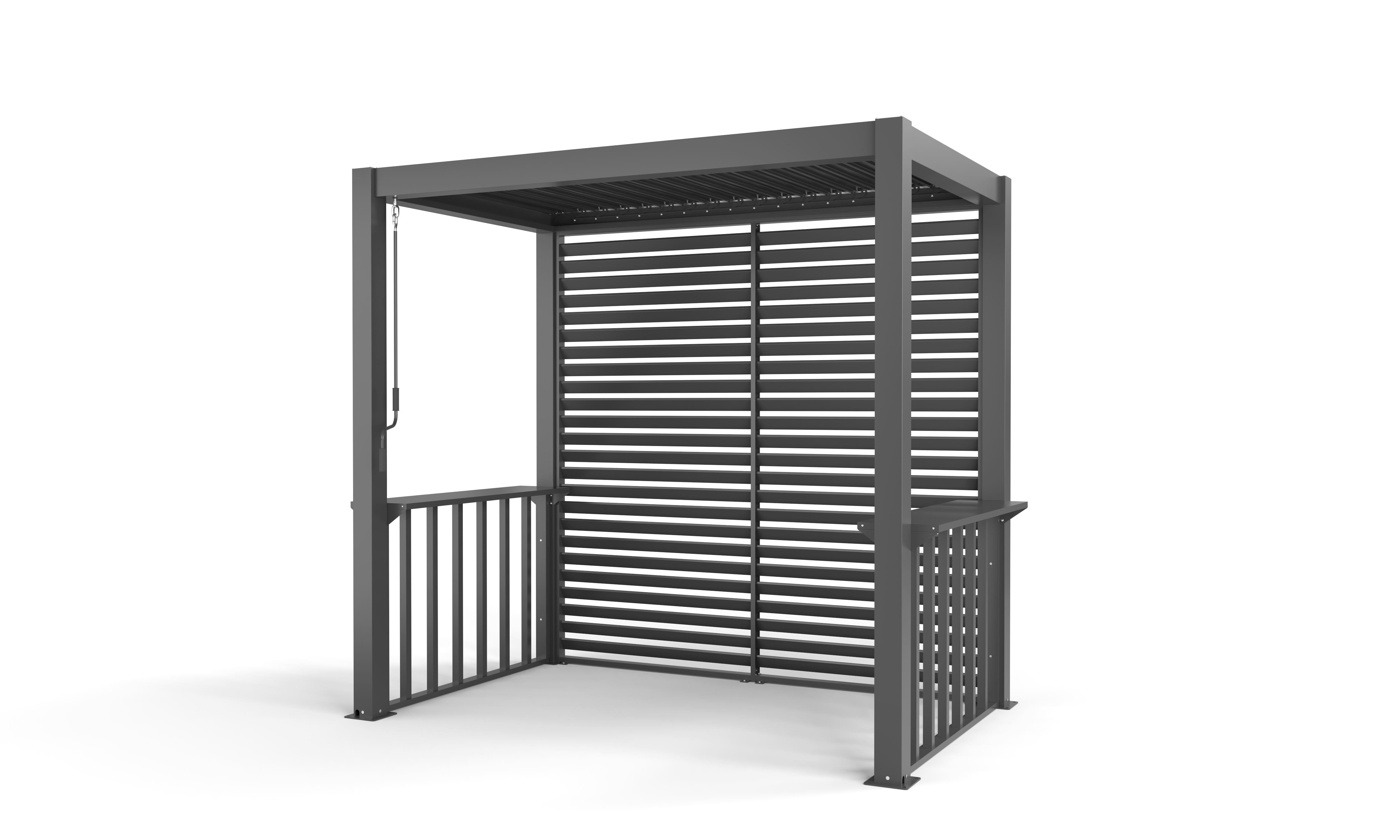 BBQ aliuminio pergola griliui