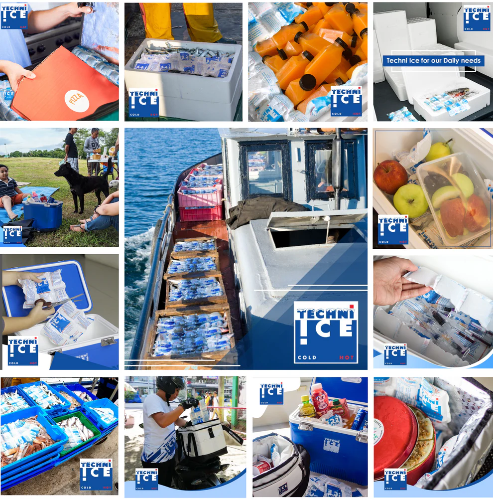 12 Techni Ice Heavy Duty 4 PLY Reusable Dry Ice Packs * Australian Made