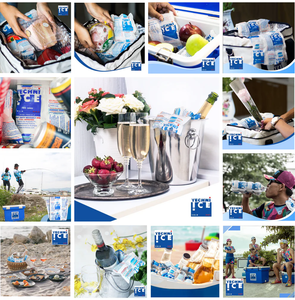 50 Techni Ice Heavy Duty 4 PLY Reusable Dry Ice Packs * Australian Made