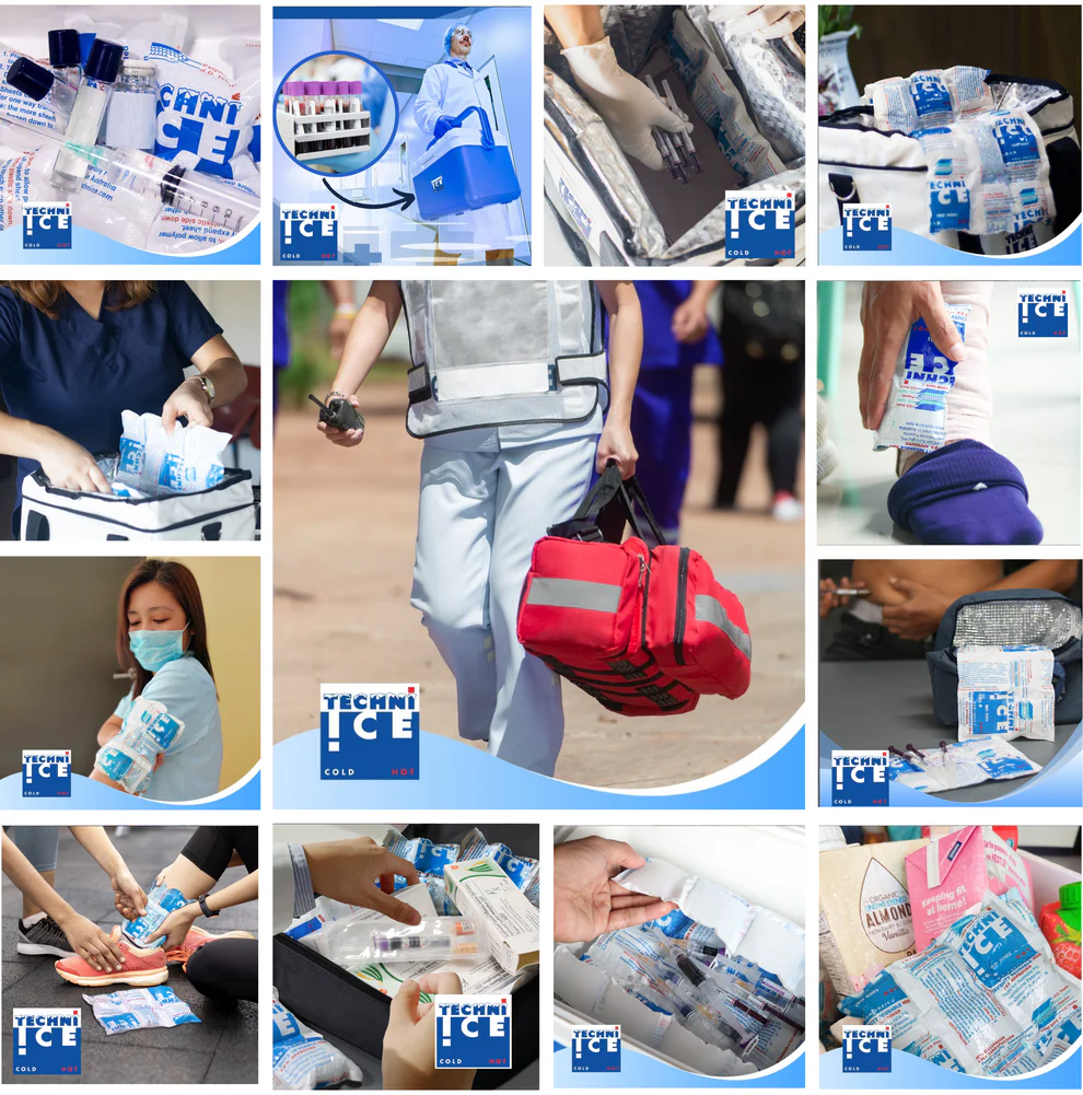 100 Techni Ice Heavy Duty 4 PLY Reusable Dry Ice Packs * Australian Made