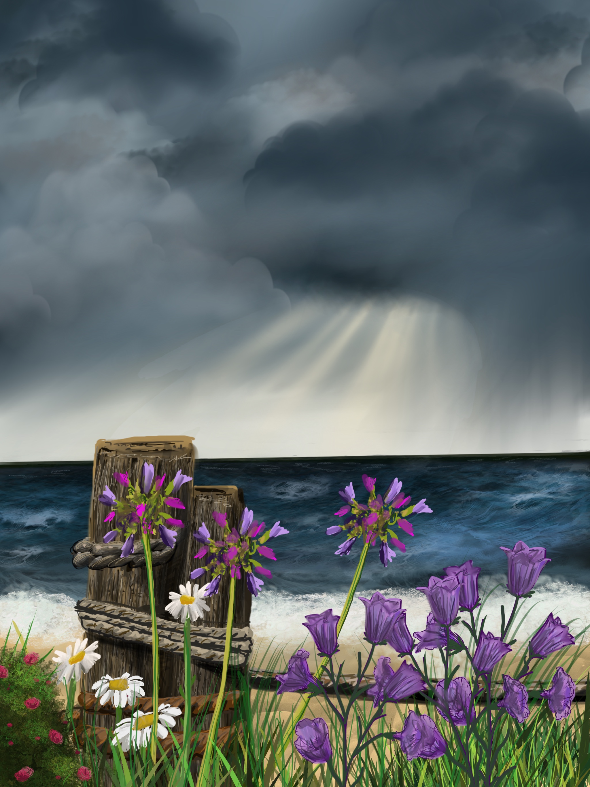 Gloomy skies and stormy seas