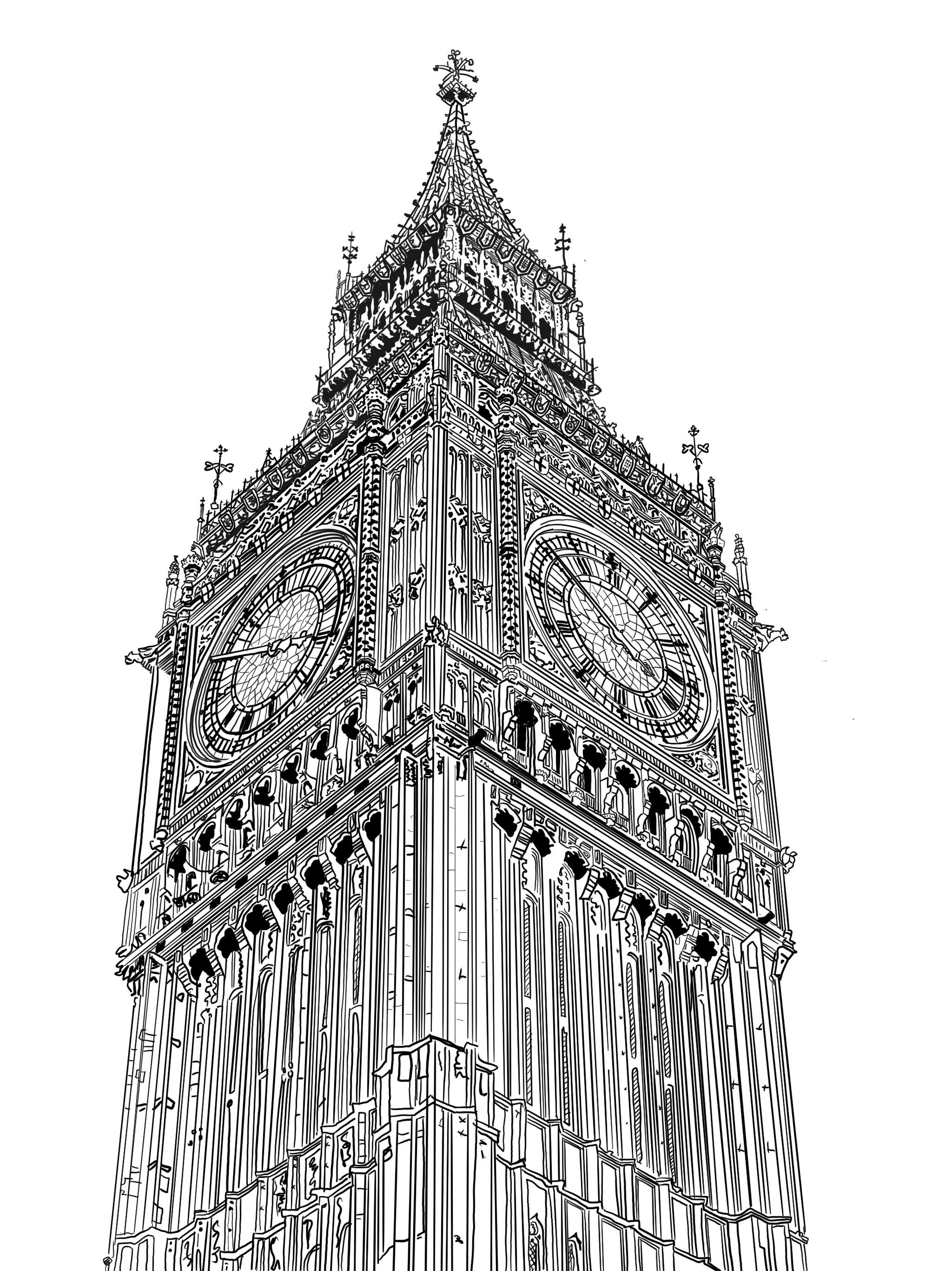 Big Ben London Line Drawing