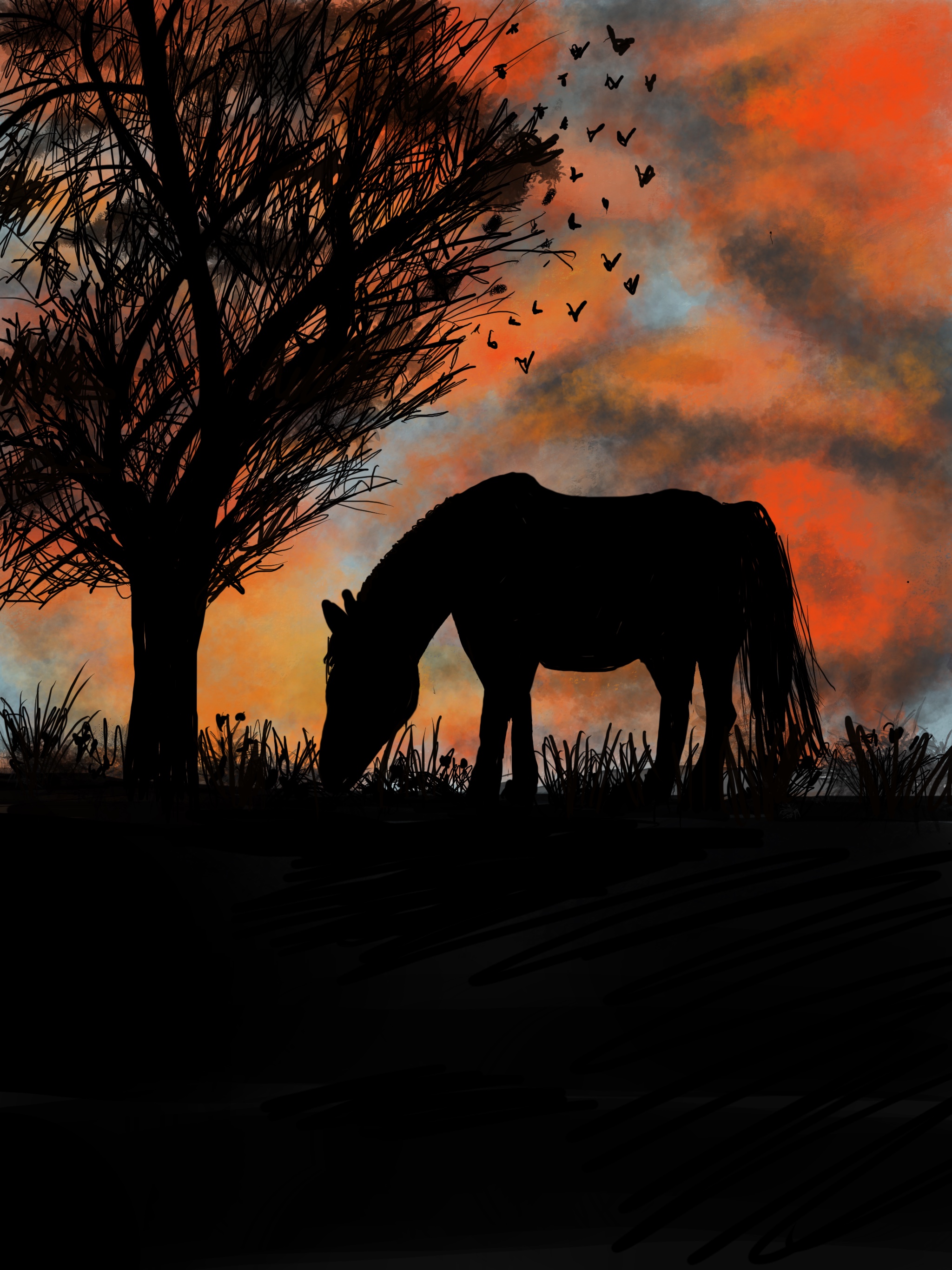 Horse silhouette