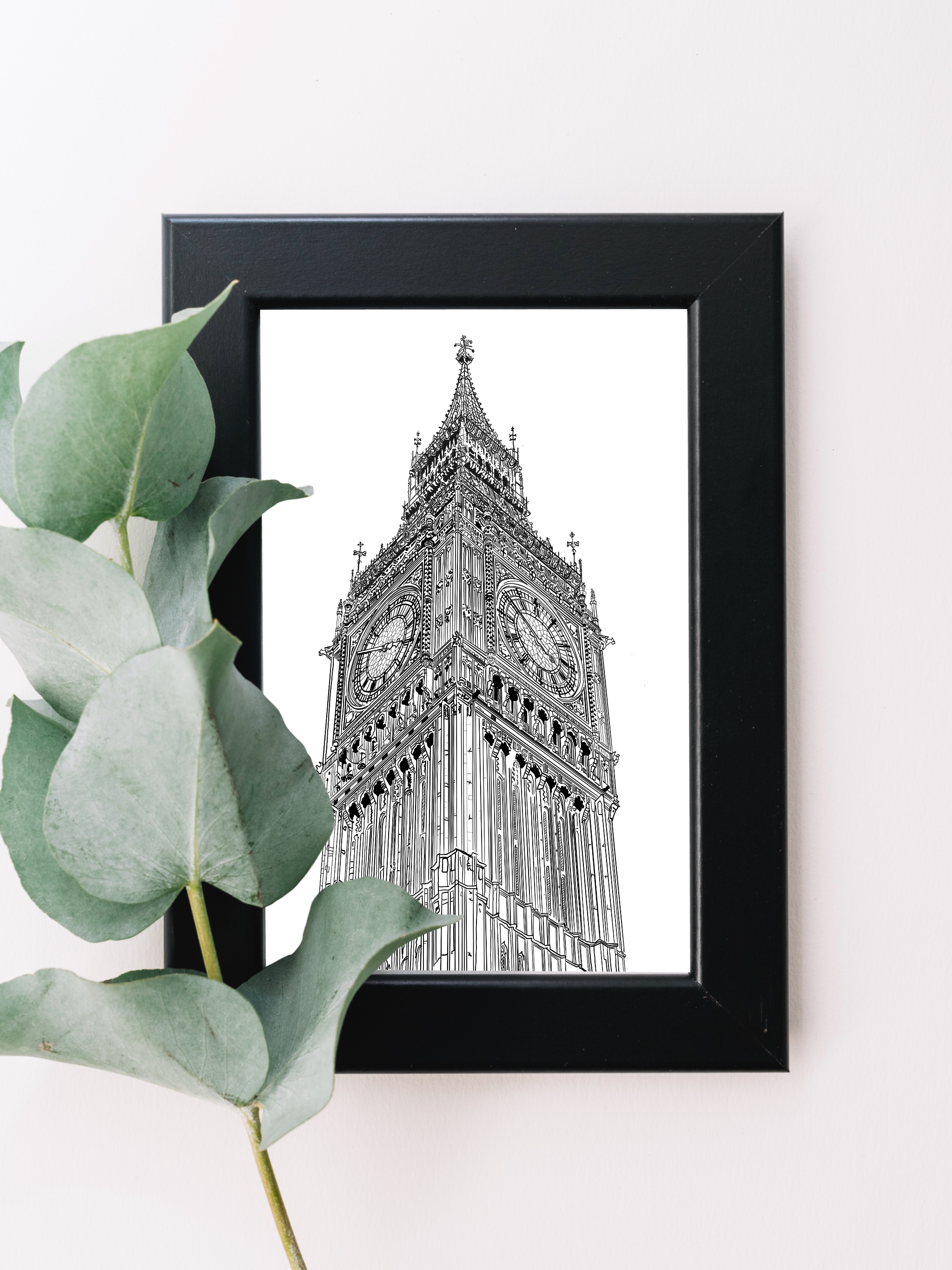 Big Ben London Line Drawing